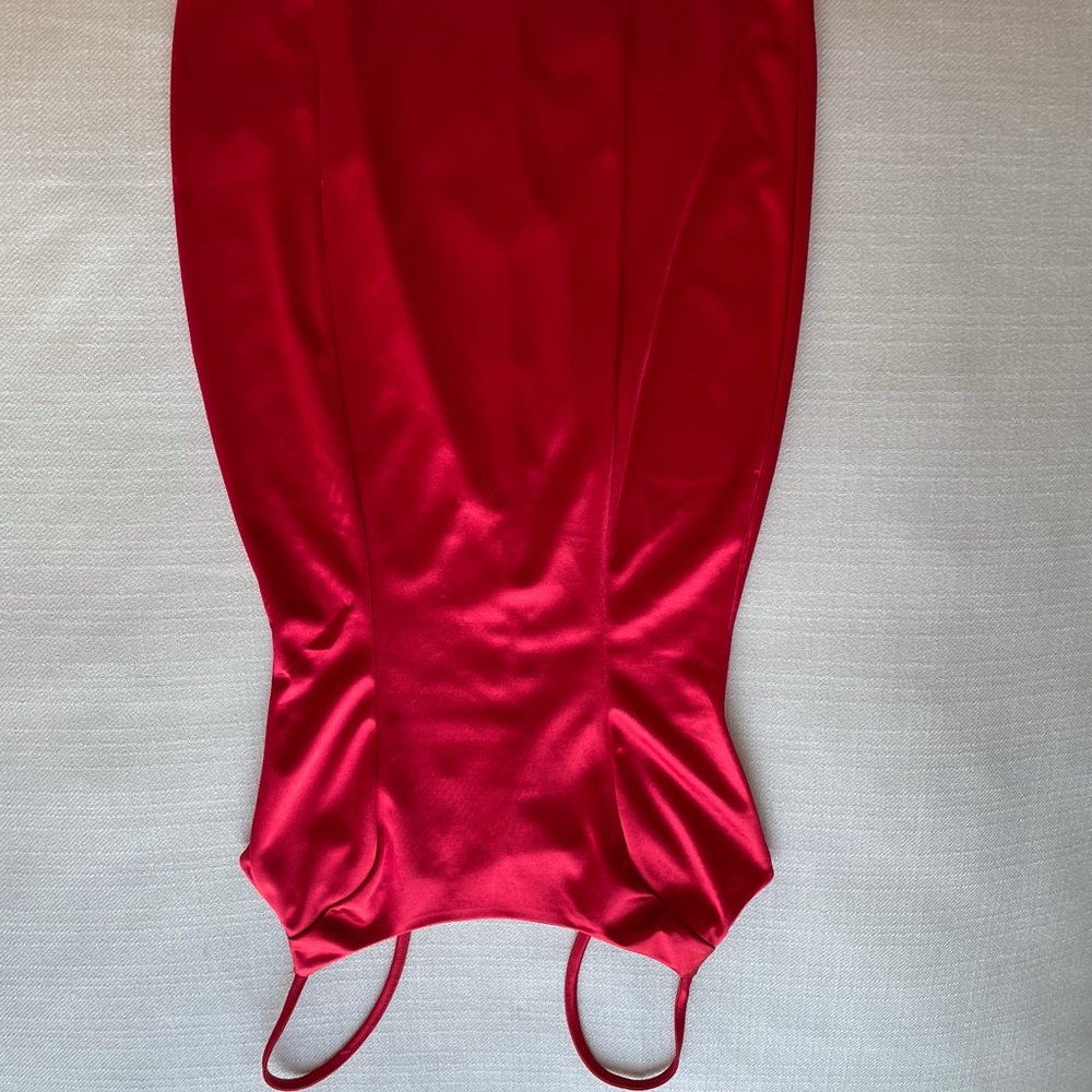 Red satin mini dress *sorry idk why this is upside down lol*